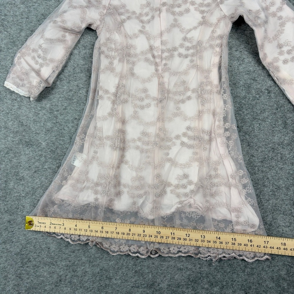 Unbranded Cheongsam Qipao Dress Girls Pink Lace Sheer Floral Frog Closure 100 - Picture 9 of 11